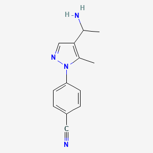 4-[4-(1-aminoethyl)-5-methyl-1H-pyrazol-1-yl]benzonitrile