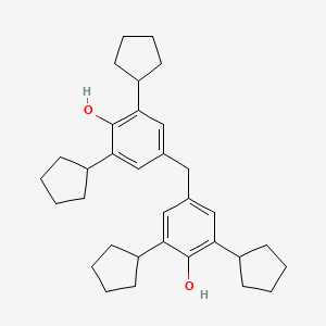 molecular formula C33H44O2 B15177321 4,4'-Methylenebis(2,6-dicyclopentylphenol) CAS No. 66003-80-3