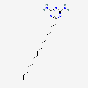 molecular formula C18H35N5 B15177352 6-Pentadecyl-1,3,5-triazine-2,4-diamine CAS No. 37623-51-1