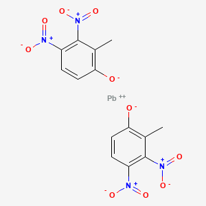 molecular formula C14H10N4O10Pb B15177361 Phenol, 2-methyldinitro-, lead salt CAS No. 50319-14-7