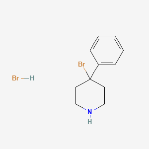 molecular formula C11H15Br2N B15177447 4-Bromo-4-phenylpiperidinium bromide CAS No. 80866-85-9