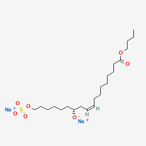 molecular formula C22H40Na2O7S B15177645 Disodium 1-butyl (R)-12-oxido(sulphonatooxy)oleate CAS No. 71873-02-4