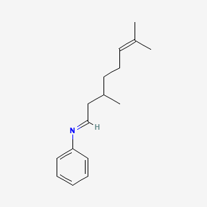 molecular formula C16H23N B15177733 N-(3,7-Dimethyl-6-octenylidene)aniline CAS No. 42822-98-0