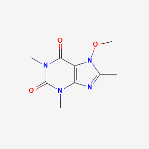 molecular formula C9H12N4O3 B15177781 Xanthine, 7-methoxy-1,3,8-trimethyl- CAS No. 1018-54-8