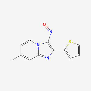 molecular formula C12H9N3OS B15177879 Imidazo(1,2-a)pyridine, 7-methyl-3-nitroso-2-(2-thienyl)- CAS No. 364043-79-8