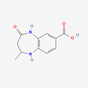 molecular formula C11H12N2O3 B1517806 2-Methyl-4-oxo-1,2,3,5-tetrahydro-1,5-benzodiazepine-7-carboxylic acid CAS No. 1099126-95-0