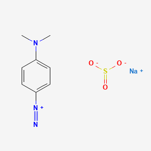 molecular formula C8H10N3NaO3S B15178063 Sodium p-(dimethylamino)benzenediazonium sulphite CAS No. 60413-01-6