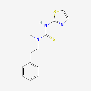 molecular formula C13H15N3S2 B15178077 Thiourea, N-methyl-N-(2-phenylethyl)-N'-2-thiazolyl- CAS No. 149486-01-1