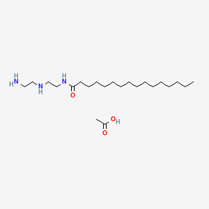 molecular formula C20H43N3O.C2H4O2<br>C22H47N3O3 B15178107 N-(2-((2-Aminoethyl)amino)ethyl)palmitamide monoacetate CAS No. 94113-41-4
