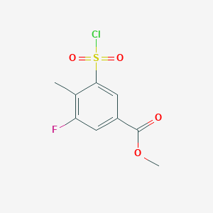 molecular formula C9H8ClFO4S B1517811 Methyl 3-(chlorosulfonyl)-5-fluoro-4-methylbenzoate CAS No. 1155083-93-4