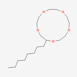 molecular formula C18H36O5 B15178191 2-Octyl-1,4,7,10,13-pentaoxacyclopentadecane CAS No. 74649-87-9