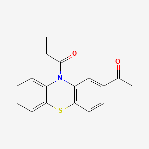 molecular formula C17H15NO2S B15178232 2-Acetyl-10-propionyl-10H-phenothiazine CAS No. 93316-16-6