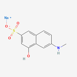 molecular formula C11H10NNaO4S B15178250 Sodium 4-hydroxy-6-(methylamino)naphthalene-2-sulphonate CAS No. 20103-21-3