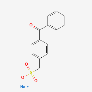 molecular formula C14H11NaO4S B15178390 Sodium p-benzoyltoluene-alpha-sulphonate CAS No. 78697-20-8