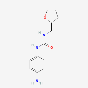 molecular formula C12H17N3O2 B1517847 1-(4-Aminophenyl)-3-(oxolan-2-ylmethyl)urea CAS No. 1156147-59-9