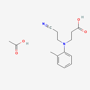 molecular formula C15H20N2O4 B15178513 N-(2-Cyanoethyl)-O-methyl-N-phenyl-beta-alanine monoacetate CAS No. 93893-66-4