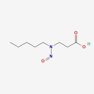 molecular formula C8H16N2O3 B15178517 beta-Alanine, N-nitroso-N-pentyl- CAS No. 40911-09-9