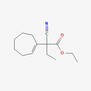 molecular formula C14H21NO2 B15178518 Ethyl alpha-cyano-alpha-ethyl-1-cyclohepten-1-acetate CAS No. 84803-63-4