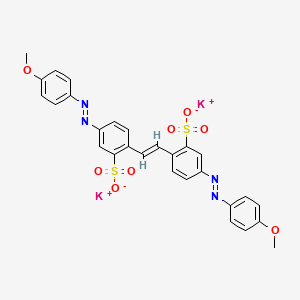 molecular formula C28H22K2N4O8S2 B15178573 Dipotassium 4,4'-bis((4-methoxyphenyl)azo)stilbene-2,2'-disulphonate CAS No. 96846-71-8