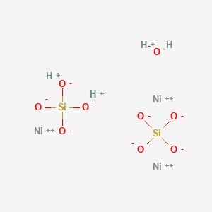 molecular formula H4Ni3O9Si2 B15178590 Trihydrogen hydroxybis[orthosilicato(4-)]trinickelate(3-) CAS No. 12519-85-6