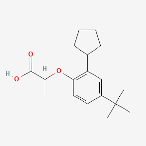 molecular formula C18H26O3 B15178658 2-(2-Cyclopentyl-4-(1,1-dimethylethyl)phenoxy)propionic acid CAS No. 85204-34-8