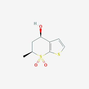 molecular formula C8H10O3S2 B151787 (4R,6S)-6-Methyl-7,7-dioxo-5,6-dihydro-4H-thieno[2,3-b]thiopyran-4-ol CAS No. 147128-77-6