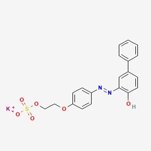 molecular formula C20H17KN2O6S B15178702 Potassium 2-(4-((4-hydroxybiphenyl-3-yl)azo)phenoxy)ethyl sulphate CAS No. 83221-41-4
