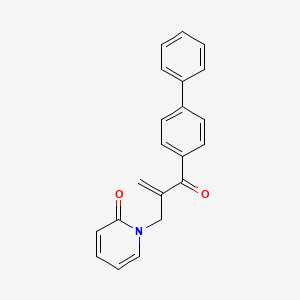 molecular formula C21H17NO2 B15178829 2(1H)-Pyridinone, 1-(2-((1,1'-biphenyl)-4-ylcarbonyl)-2-propenyl)- CAS No. 108664-43-3