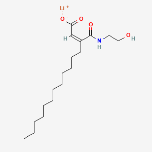 molecular formula C18H32LiNO4 B15178886 Lithium 3-(((2-hydroxyethyl)amino)carbonyl)pentadecenoate CAS No. 94086-41-6