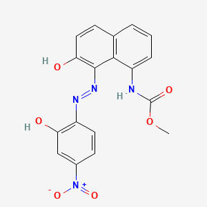 molecular formula C18H14N4O6 B15178947 Methyl (7-hydroxy-8-((2-hydroxy-4-nitrophenyl)azo)-1-naphthyl)-carbamate CAS No. 94231-84-2