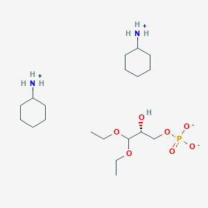 molecular formula C19H43N2O7P B15178964 Bis(cyclohexylammonium) (R)-3,3-diethoxy-2-hydroxypropyl phosphate CAS No. 94200-60-9