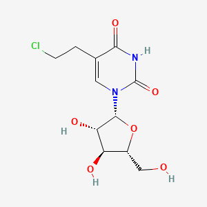 molecular formula C11H15ClN2O6 B15178975 1-beta-D-Arabinofuranosyl-5-(2-chloroethyl)pyrimidine-2,4(1H,3H)-dione CAS No. 90301-70-5
