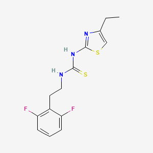 molecular formula C14H15F2N3S2 B15178982 Thiourea, N-(2-(2,6-difluorophenyl)ethyl)-N'-(4-ethyl-2-thiazolyl)- CAS No. 149487-86-5