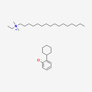 molecular formula C32H59NO B15178997 Ethylhexadecyldimethylammonium 2-cyclohexylphenolate CAS No. 85940-52-9