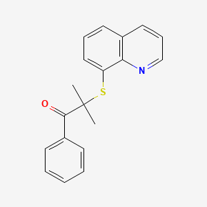 molecular formula C19H17NOS B15179013 Propiophenone, 2-methyl-2-(8-quinolylthio)- CAS No. 1832-34-4