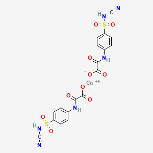 molecular formula C18H12CaN6O10S2 B15179034 Calcium bis(N-(4-((cyanoamino)sulphonyl)phenyl)acetamidate) CAS No. 39532-76-8