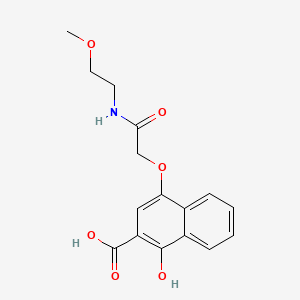 molecular formula C16H17NO6 B15179048 1-Hydroxy-4-(2-((2-methoxyethyl)amino)-2-oxoethoxy)-2-naphthoic acid CAS No. 94006-38-9