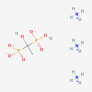 molecular formula C2H17N3O7P2 B15179064 Triammonium hydrogen (1-hydroxyethylidene)bisphosphonate CAS No. 2809-20-3