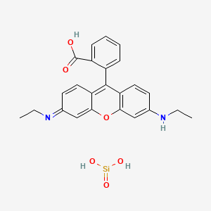 molecular formula C24H24N2O6Si B15179085 Xanthylium, 9-(2-carboxyphenyl)-3,6-bis(ethylamino)-, silicate CAS No. 97171-85-2