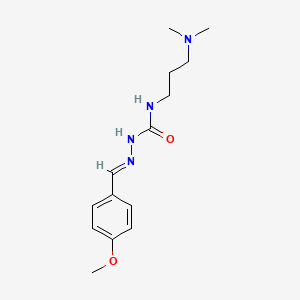 molecular formula C14H22N4O2 B15179201 N-(3-(Dimethylamino)propyl)-2-((4-methoxyphenyl)methylene)hydrazinecarboxamide CAS No. 180045-53-8