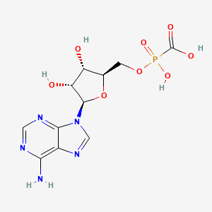 molecular formula C11H14N5O8P B15179215 9H-Purin-6-amine, 9-(5-O-(carboxyhydroxyphosphinyl)-beta-D-ribofuranosyl)- CAS No. 104532-13-0