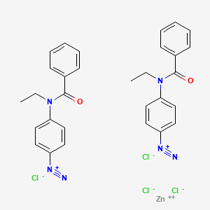 molecular formula C30H28Cl4N6O2Zn B15179271 zinc;4-[benzoyl(ethyl)amino]benzenediazonium;tetrachloride CAS No. 71672-78-1
