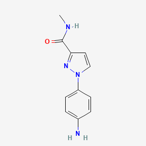 molecular formula C11H12N4O B1517928 1-(4-aminophenyl)-N-methyl-1H-pyrazole-3-carboxamide CAS No. 1155164-75-2