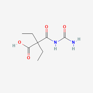 molecular formula C8H14N2O4 B15179295 Butanoic acid, 2-(((aminocarbonyl)amino)carbonyl)-2-ethyl- CAS No. 680-47-7