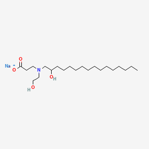 molecular formula C21H42NNaO4 B15179331 Sodium N-(2-hydroxyethyl)-N-(2-hydroxyhexadecyl)-beta-alaninate CAS No. 70521-76-5