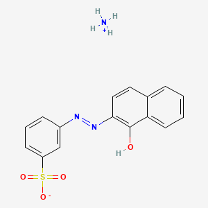 molecular formula C16H15N3O4S B15179366 Ammonium 3-((1-hydroxy-2-naphthyl)azo)benzenesulphonate CAS No. 83006-61-5