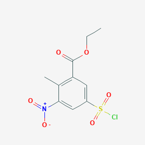 molecular formula C10H10ClNO6S B1517937 Ethyl 5-(chlorosulfonyl)-2-methyl-3-nitrobenzoate CAS No. 1154155-35-7