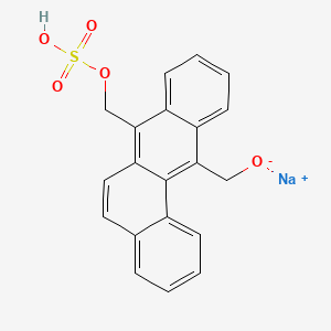 molecular formula C20H15NaO5S B15179381 Benz(a)anthracene-7,12-dimethanol, alpha7-(hydrogen sulfate), monosodium salt CAS No. 110933-35-2