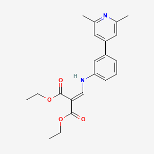 molecular formula C21H24N2O4 B15179482 Diethyl (((3-(2,6-dimethyl-4-pyridyl)phenyl)amino)methylene)malonate CAS No. 40034-52-4