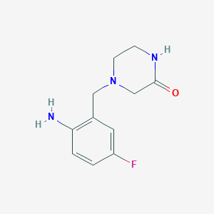 molecular formula C11H14FN3O B1517950 4-(2-Amino-5-fluorobenzyl)piperazin-2-one CAS No. 1153197-42-2